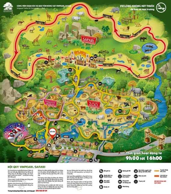 Bản đồ vườn thú Vinpearl Safari